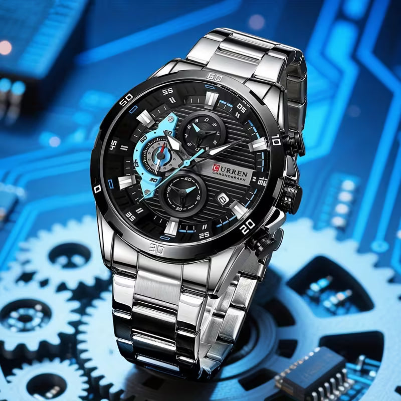 Curren Silver Watch-For Men