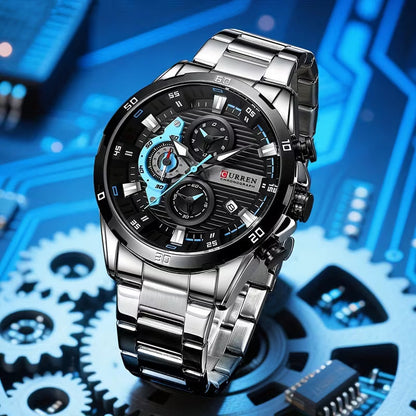 Curren Silver Watch-For Men