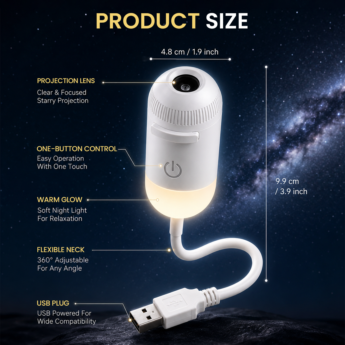 12 in 1 Galaxy Star Projector USB Night Light