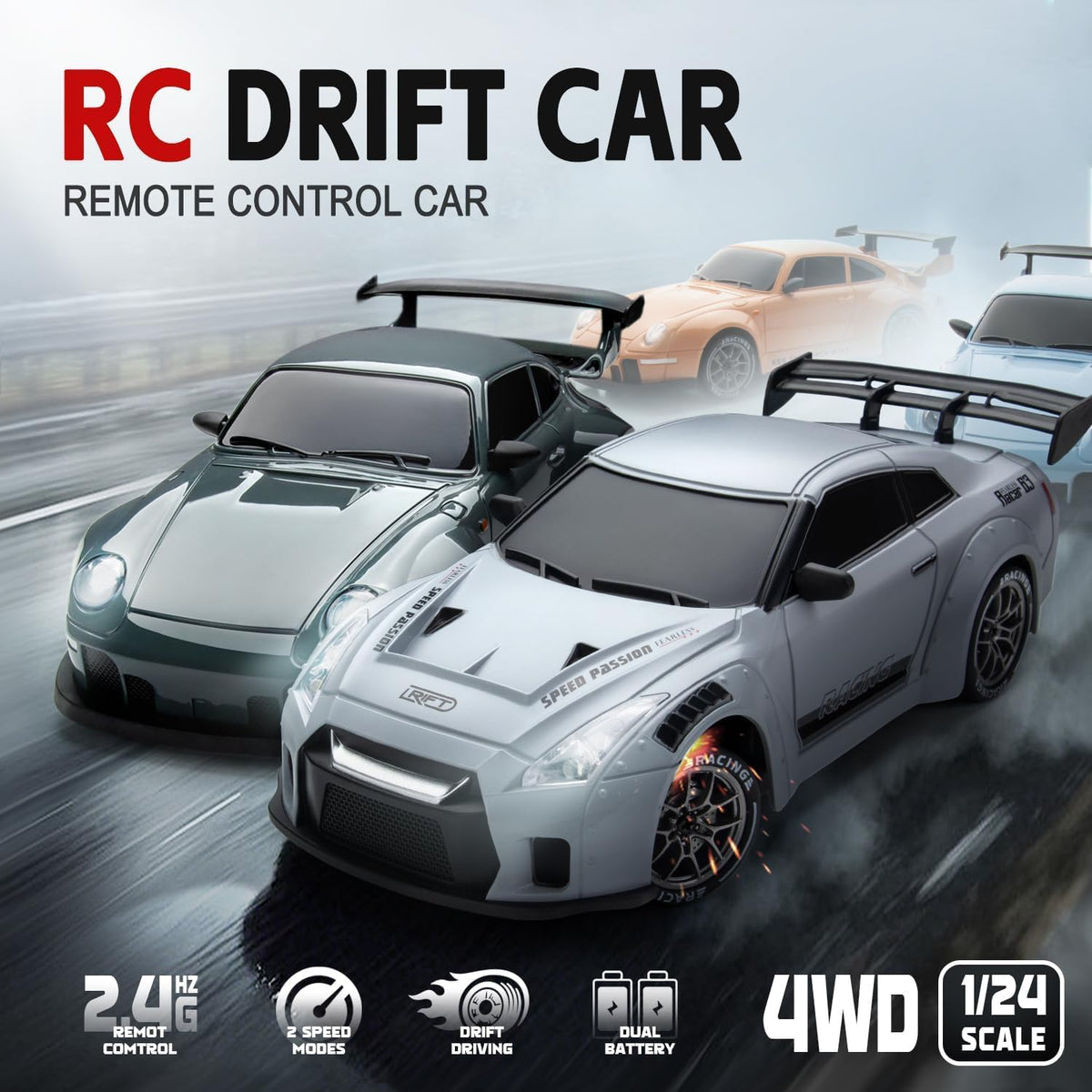 RC Drift Car Remote Control Car 2.4GHz 1:20 Scale 4WD 20KM/H High Speed Remote Control
