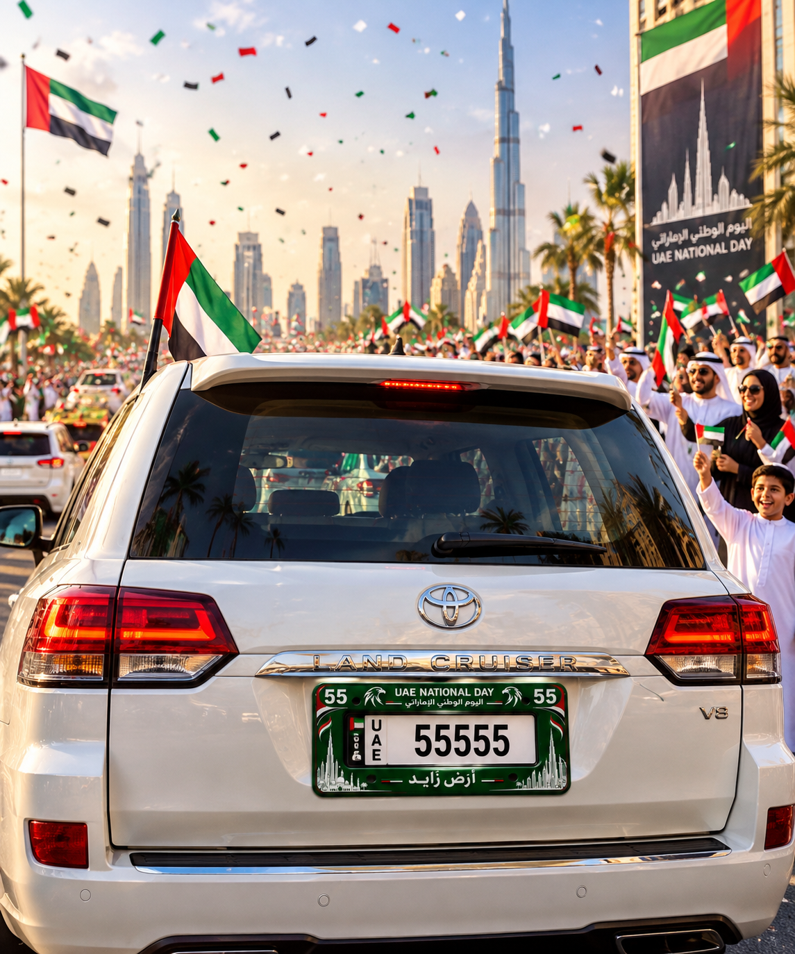 Personalized UAE National Day 2026 Car License Plate Frame 🇦🇪 – Spirit of the Union Edition