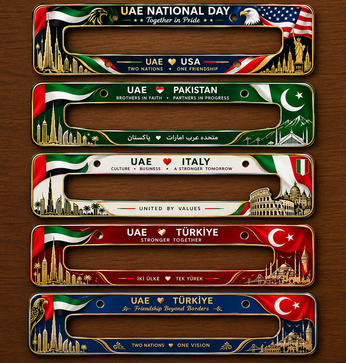 Personalized UAE National Day 2026 Car License Plate Frame 🇦🇪 – Spirit of the Union Edition