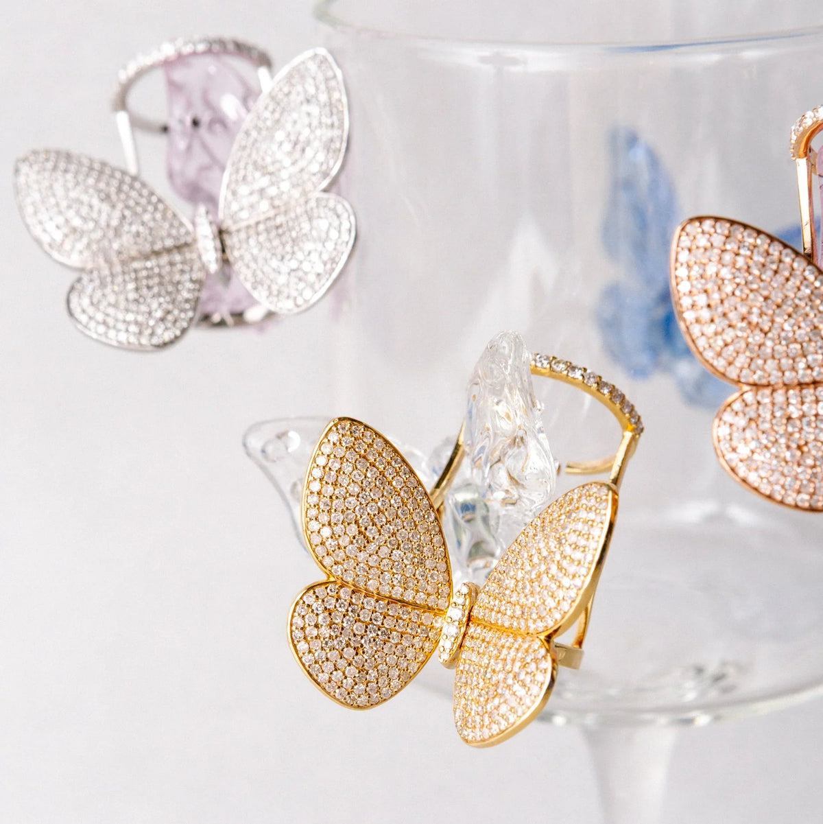 Yellow Gold Fluttering Butterfly Ring