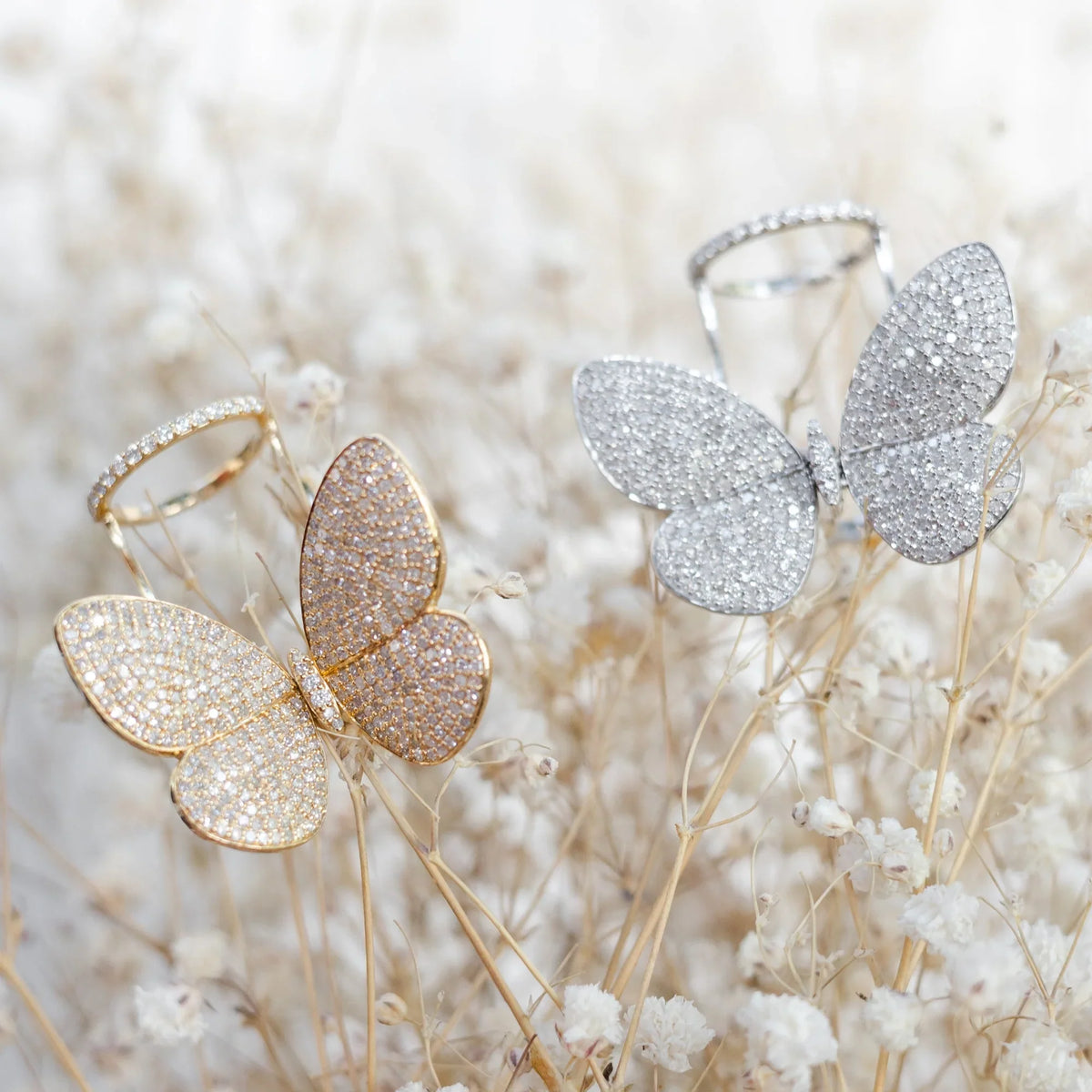 Yellow Gold Fluttering Butterfly Ring